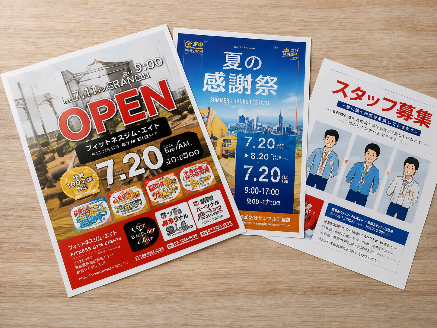 チラシとポスター制作の実績イメージ
